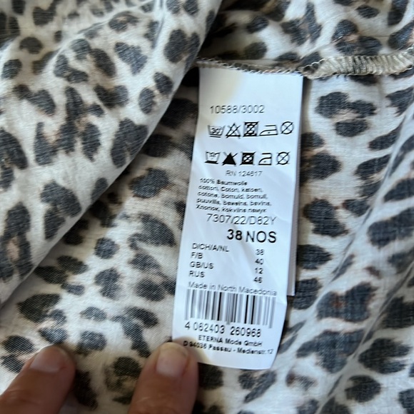 Eterna Leopard Print Cotton Blouse size 38 - Picture 6 of 9
